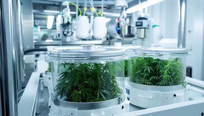 Poster - Modern lab extracting cannabinoids from cannabis