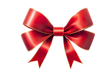 Wall Mural - red ribbon bows on a transparent background