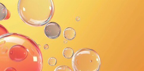 Poster - Different sizes of floating spheres modeled in 3D