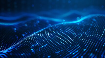 Poster - light screen gradient texture background of dots and blue waves. abstract technology background of b