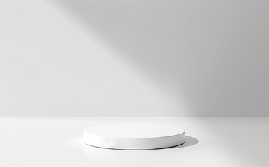 Poster - 3D rendering of a white podium on a white background