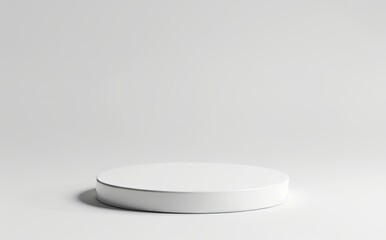 Poster - White podium on white colors background, 3D render