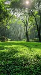 Canvas Print - Enchanting Green Landscapes A Lush Haven of Vitality and Well-Being