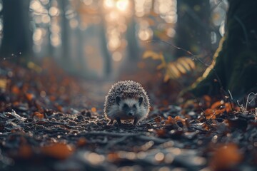 Aufkleber - A solitary hedge sits amidst the trees of a dense forest