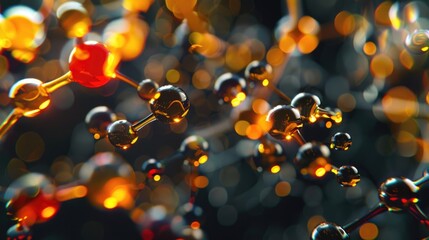 Poster - A macro shot of a group of water droplets, showcasing their shape and texture