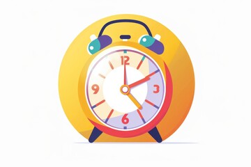 Aufkleber - An alarm clock and headphones on a simple white background