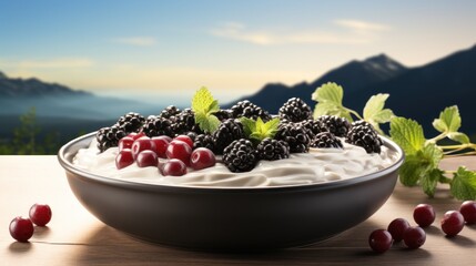 Wall Mural - bowl of blueberries