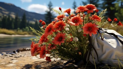 Wall Mural - poppies in a field