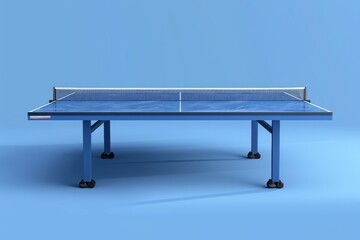 Poster - A ping pong table against a blue background