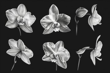 Poster - A bouquet of colorful flowers on a dark, contrasting background
