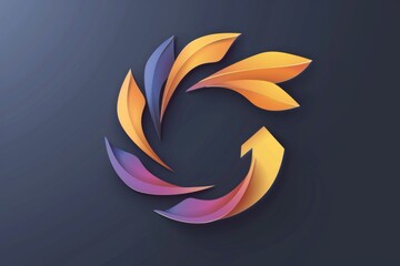 Poster - A vibrant circular logo on a dark background