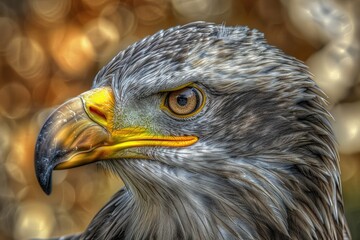 Poster - A detailed image of a bird's head and beak, featuring sharp talons and piercing eyes