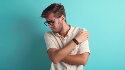 Wall Mural - A person wearing glasses and a white shirt, possibly for formal or business occasion
