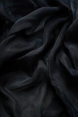 Poster - A high-quality image of a black fabric with intricate details, suitable for use in fashion, textile or design contexts