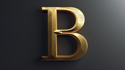 Aufkleber - A gold letter 'B' stands out against a dark black background