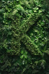 Poster - A close-up shot of a green wall covered in various types of plants, foliage, and greenery