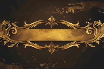 A traditional gold banner that offers plenty of copy space and is ideal for high-end, opulent content, Generative AI.