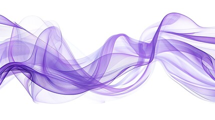 Cool lilac wave abstract design, dreamy and gentle, isolated on a white backdrop
