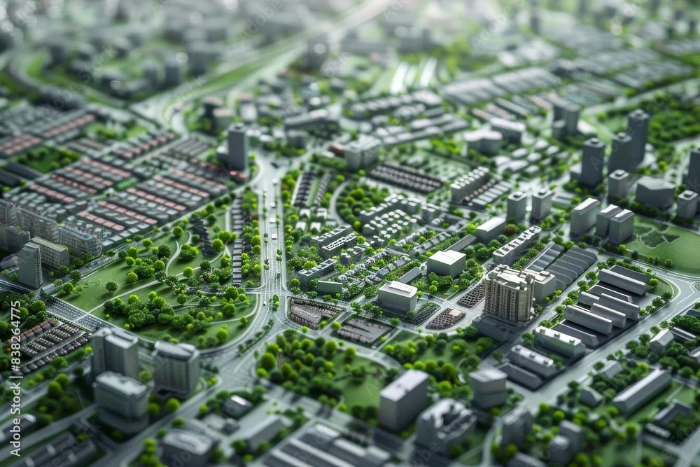 An urban planner designing city layouts with AI assistance, optimizing ...