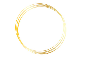 Wall Mural - set of hand drawn golden circles and ovals. highlight circle frames. ellipses in doodle style. vecto