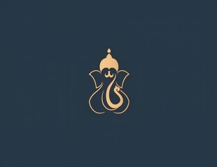 simple line art logo of lord ganesha