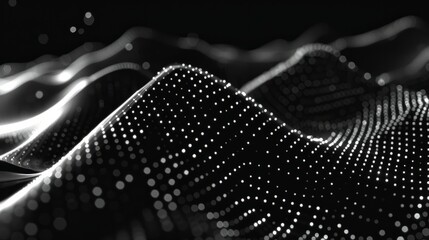 Abstract digital dot line particle data background connecting technology concept.