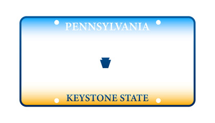 Wall Mural - License plate of Pennsylvania. Car number plate. Vector stock illustration.