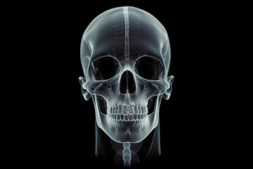 head skeleton anatomy x-ray view on dark background