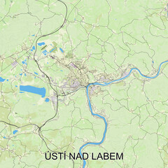  Ústí nad Labem, Czechia - Česko - map poster art