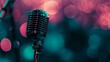 © lemoncraft - A classic microphone set against a colorful bokeh background, perfect for showcasing musical ambiance.