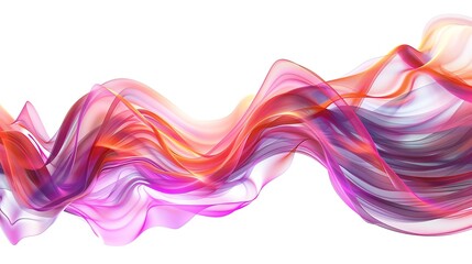 Poster - Vibrant abstract wave of colorful flowing lines on a white background, showcasing energy and movement in modern digital art.