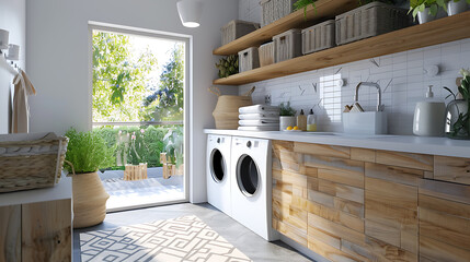 Modern laundry room A room for cleaning clothes to look new