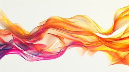 Poster - Abstract colorful flowing waves of smoke over white background. Energetic and vibrant digital art for design and creative projects.