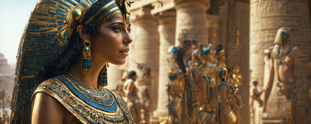 Cleopatra in ancient Egypt. Highly detailed and realistic illustration ...