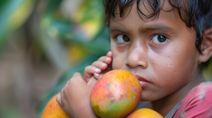 Sticker - child eating apple