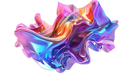 Poster - Vibrant abstract art with fluid shapes and multicolored gradients, capturing a sense of motion and creativity in a digital medium.