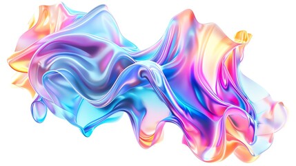 Poster - Vibrant, abstract 3D render with flowing, colorful waves and smooth shapes. Perfect for modern design and digital art concepts.