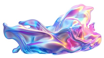 Poster - Abstract fluid art with vibrant colors and smooth textures, creating a visually dynamic and modern composition on a white background.