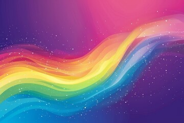 Wall Mural - Abstract Multicolored Rainbow Wave on Gradient Background with Bright and Vivid Colors