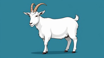 Wall Mural - goat on white background