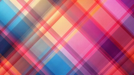 Poster - abstract background design with multicolored gingham pattern and intersecting striped texture for wa
