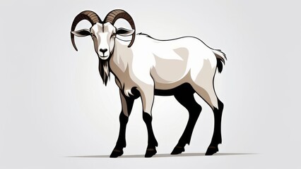 Wall Mural - goat isolated on white