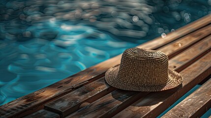 Sticker - A Straw Hats Summer Dream by the Pool