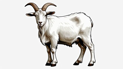 Wall Mural - goat on a white background