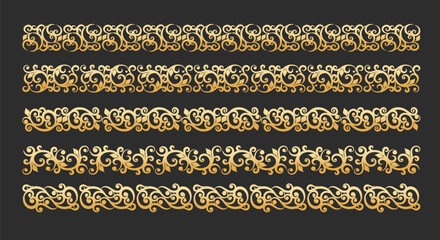 Wall Mural - golden pattern brushes set
