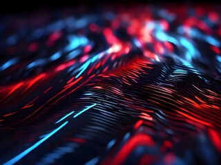 Fototapete - Abstract background of Small lines blue and red neon Lightning color with shadow gradient black and grey color.