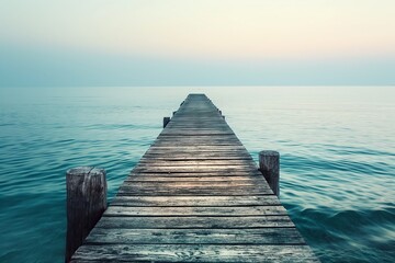 Aufkleber - wooden pier at sunset