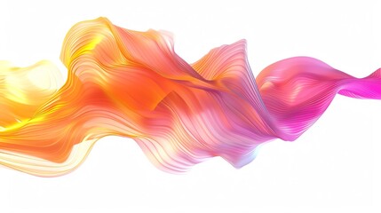 Poster - Abstract colorful wave pattern with vibrant gradient on white background. Perfect for modern design, art, and digital projects.