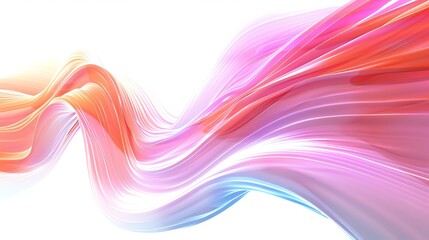 Poster - Abstract fluid art with vibrant colors and smooth flowing lines, creating a dynamic and modern aesthetic on a white background.
