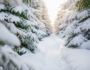 snow covered pine tree